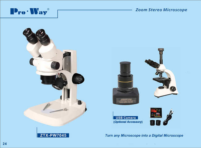 Professional 7X-45X Zoom Stereo Microscope (ZTX-PW7045)