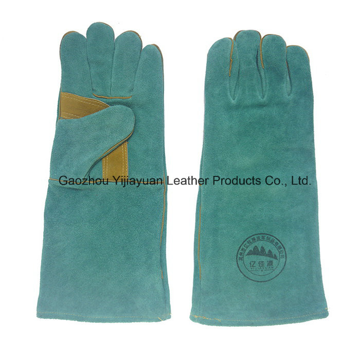 Green Reinforcement The Palm Leather Welding Gloves