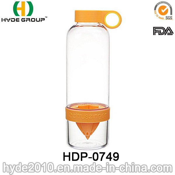 Newest Hot-Sale BPA Free Tritan Lemon Juicer Water Bottle, Customized Plastic Water Bottle (HDP-0749)