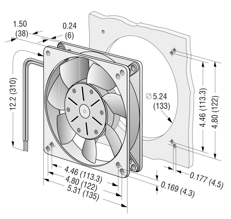Aluminum Housing Plastic Impeller DC13538 Axial Fan