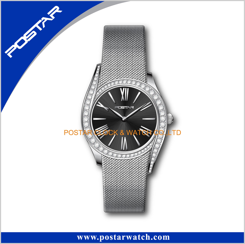 316L Stainless Steel Mesh Band Diamond Wrist Watch