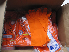 Orange Latex Household Gloves DHL302