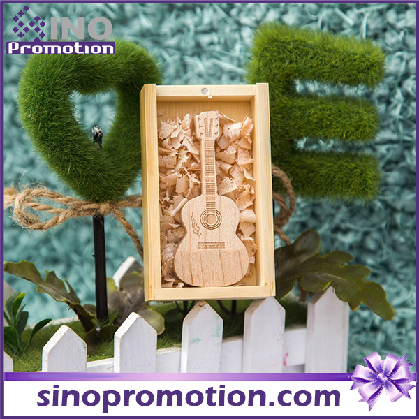 Wholesale Miniature Wooden Guitar USB Flash Drive 8GB