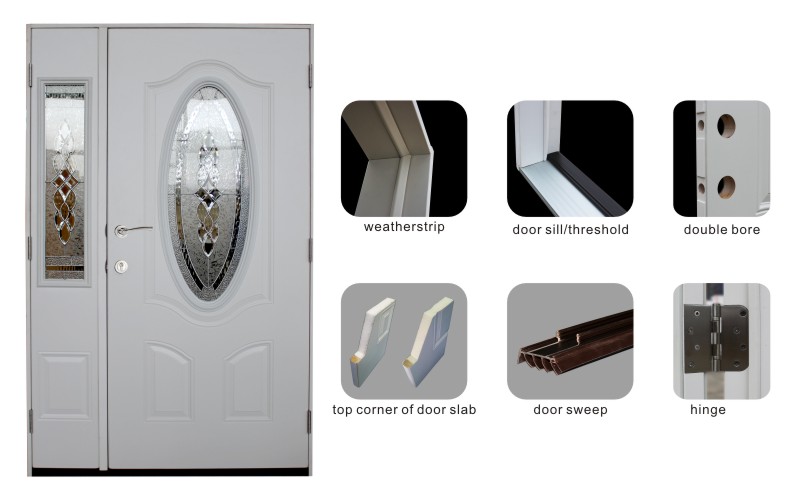Classic Primed White 6 Panel American Steel Prehung Entry Door