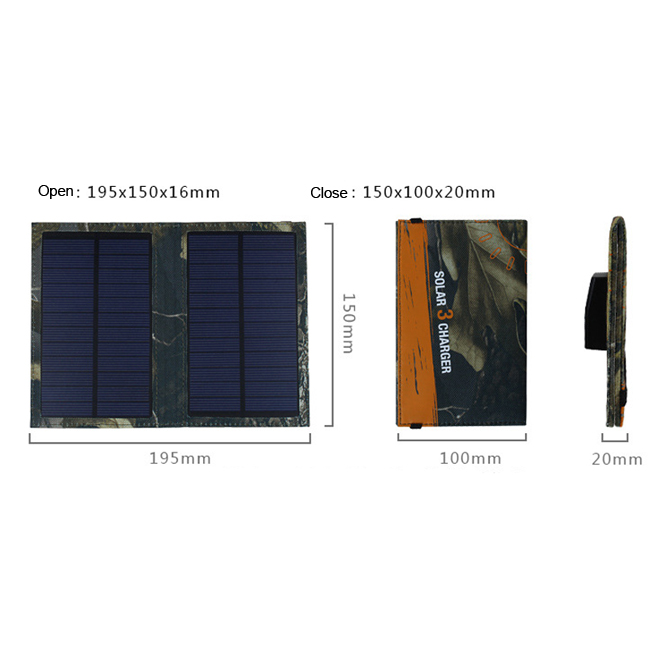 5V 3W Foldable Solar Panel Cell Folding Solar Charger