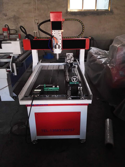 Double Heads Small CNC Wood Cutting Machine with Rotary