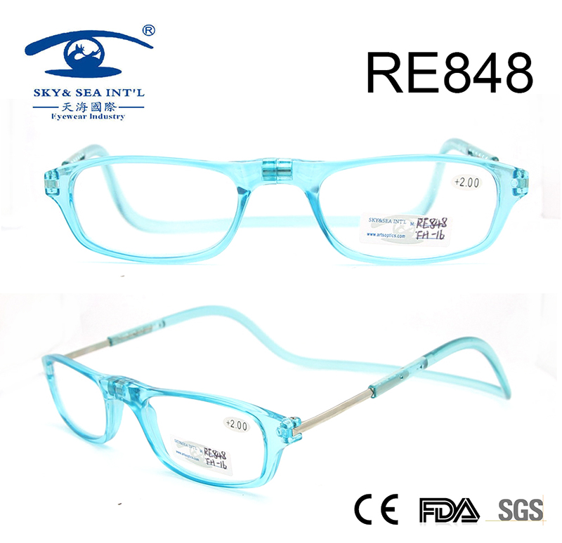 2017 Light Color Fashion Plastic Magnetic Reading Glasses (RE848)