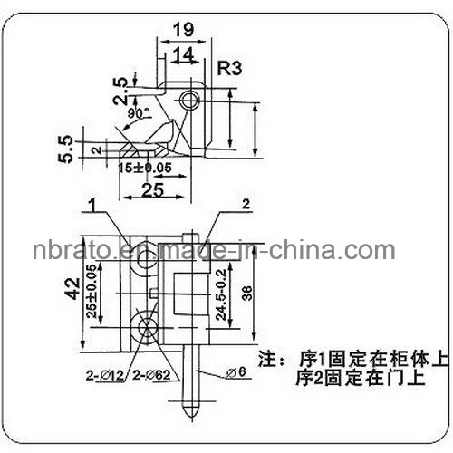 Black Powder Coating External Cabinet Door Hinge