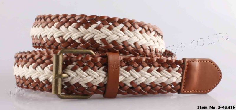 New Fashion PU Lady Woven Belt (F4231E)