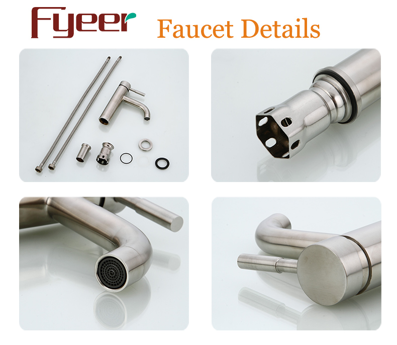 Fyeer High Body 304 Stainless Steel Bathroom Vessel Faucet