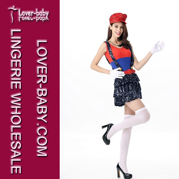 Adult Girls Halloween Mario and Luigi Costume (L15334-1)