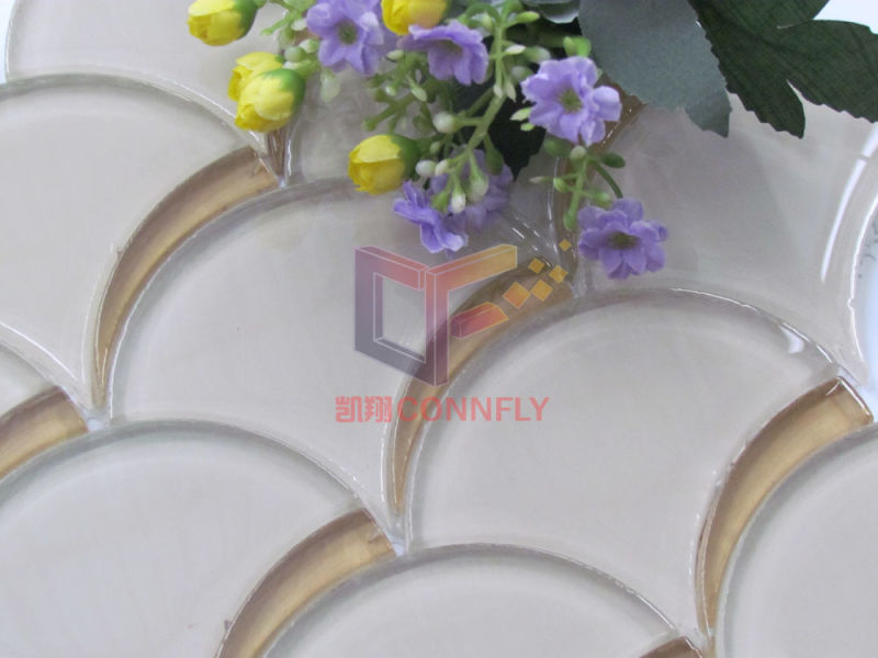 Water Jet Fish Scale Crystal Glass Mosaic (CFW62)