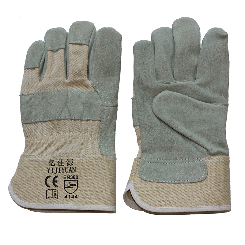 Full Palm Industrial Safety Cowhide Split Leather Work Gloves