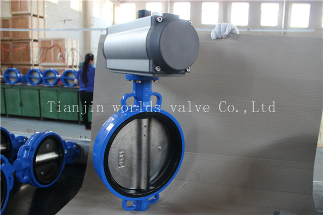 Pneumatic Actuated Wafer Type Butterfly Valve with Ce ISO Wras Approved