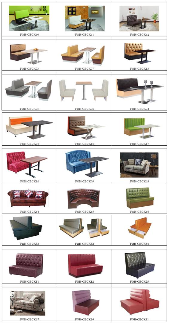 Design Mixed Color Commercial Banquette Booth Seating for Wholesale