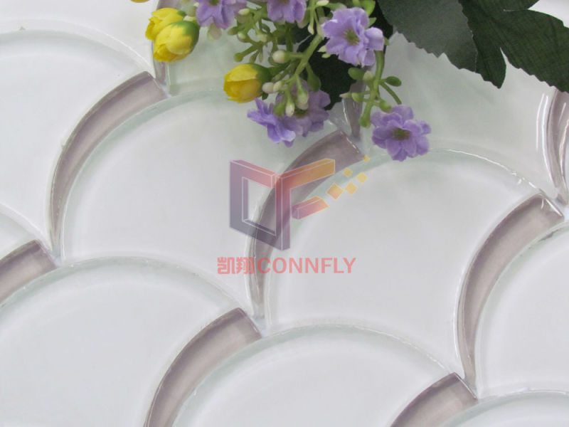 Water Jet Fish Scale Crystal Glass Mosaic (CFW62)