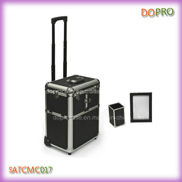 Large Beauty Cases Black Professional Makeup Trolley Case (SATCMC017)