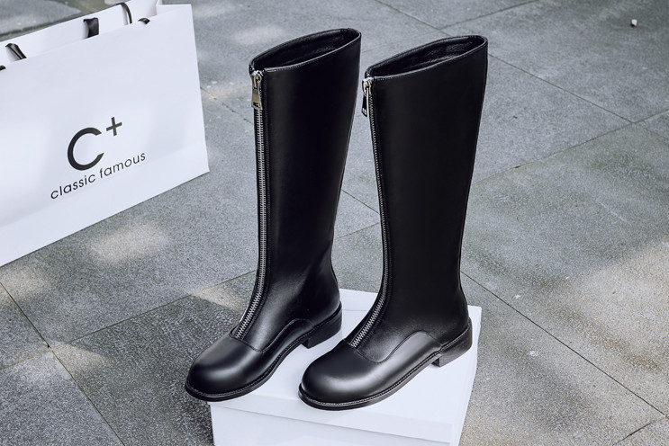 New Arrival Knee-High Fashion Boots with Double Zipper (YX-1)