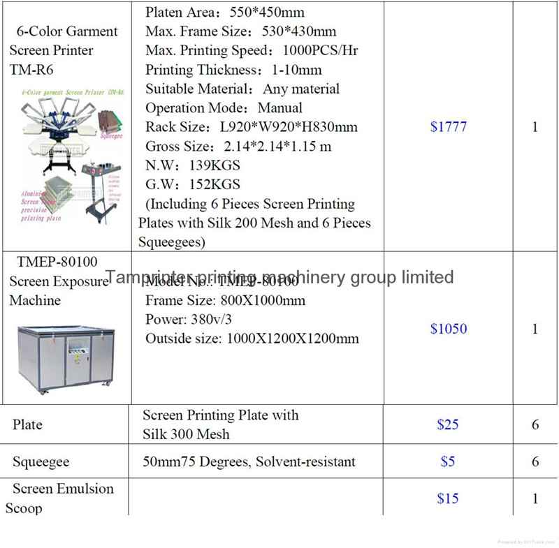 TM-R6 Manual Rotary 6-Color T-Shirt Screen Printing Machine