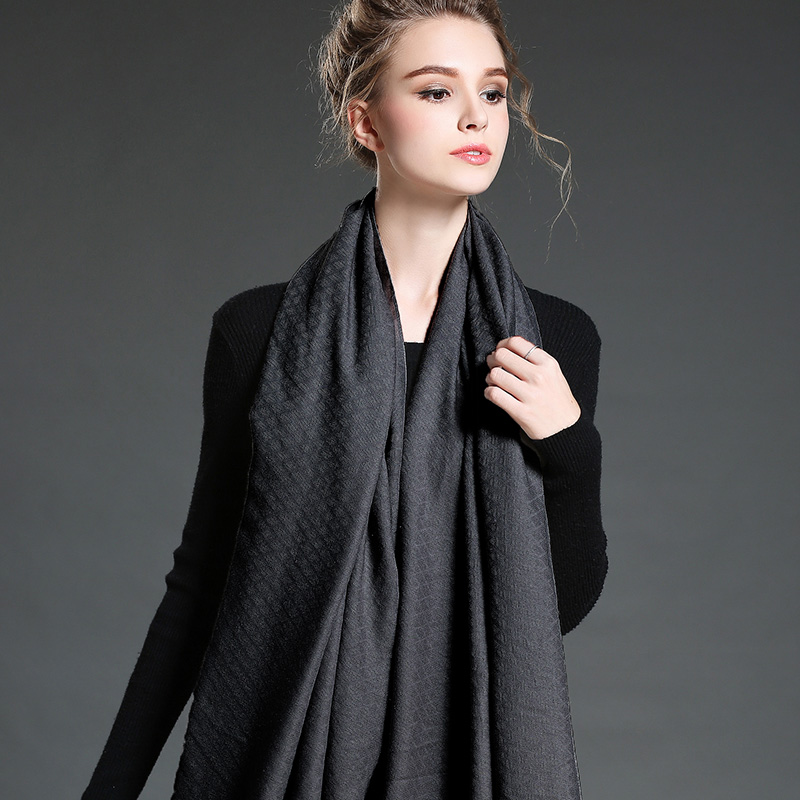 Women in Winter to Keep Warm Plain Polyester Scarf