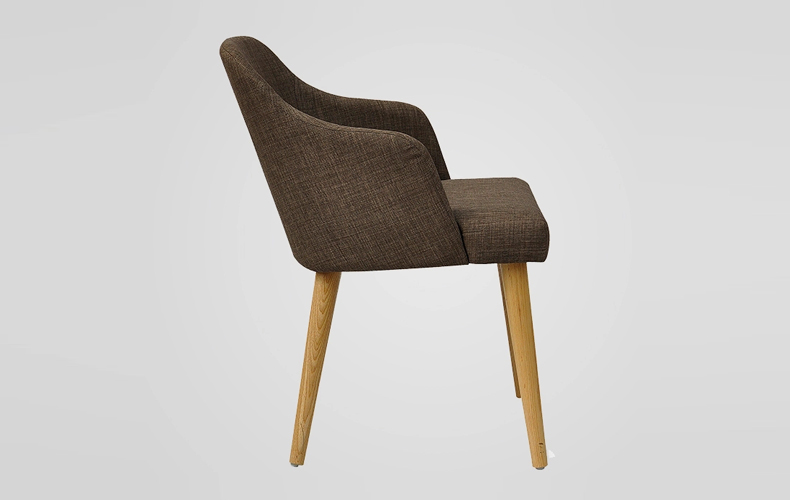 High Armrest Fabric Wooden Chair for Dining Room