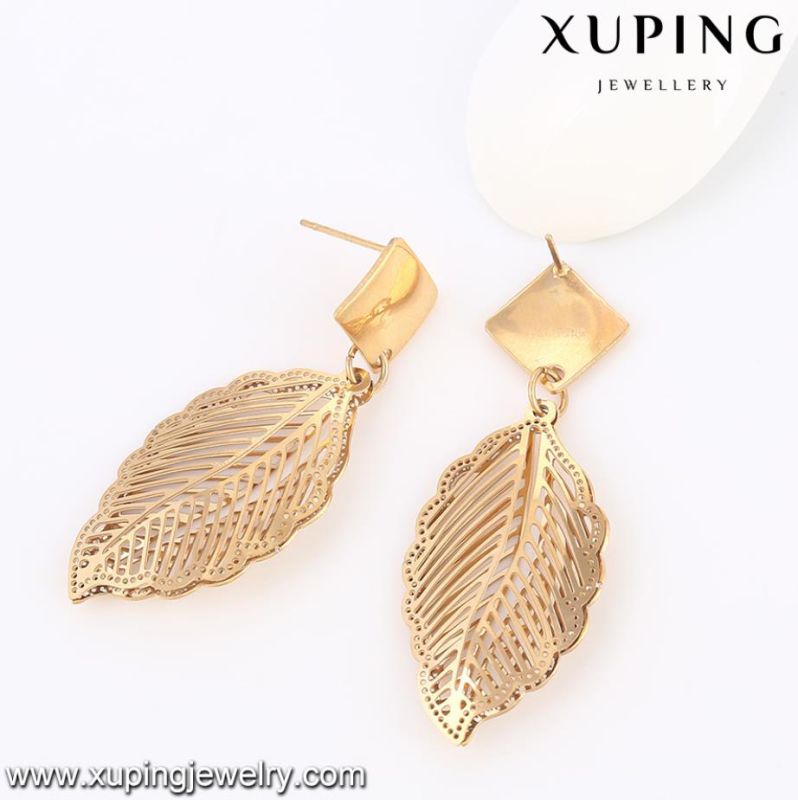 63914 Fashion Delicate 18k Gold-Plated Leaf-Shaped Imitation Stainless Steel Jewelry Set