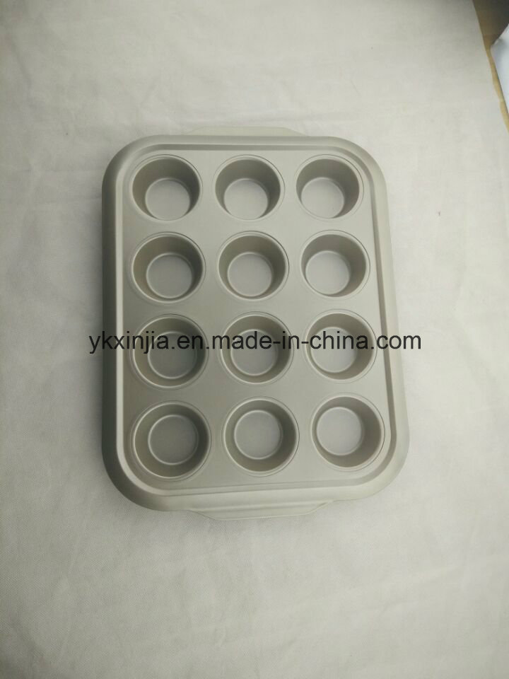 12 Cup Muffin Carbon Steel Non-Stick Cake Bakeware Baking Pan