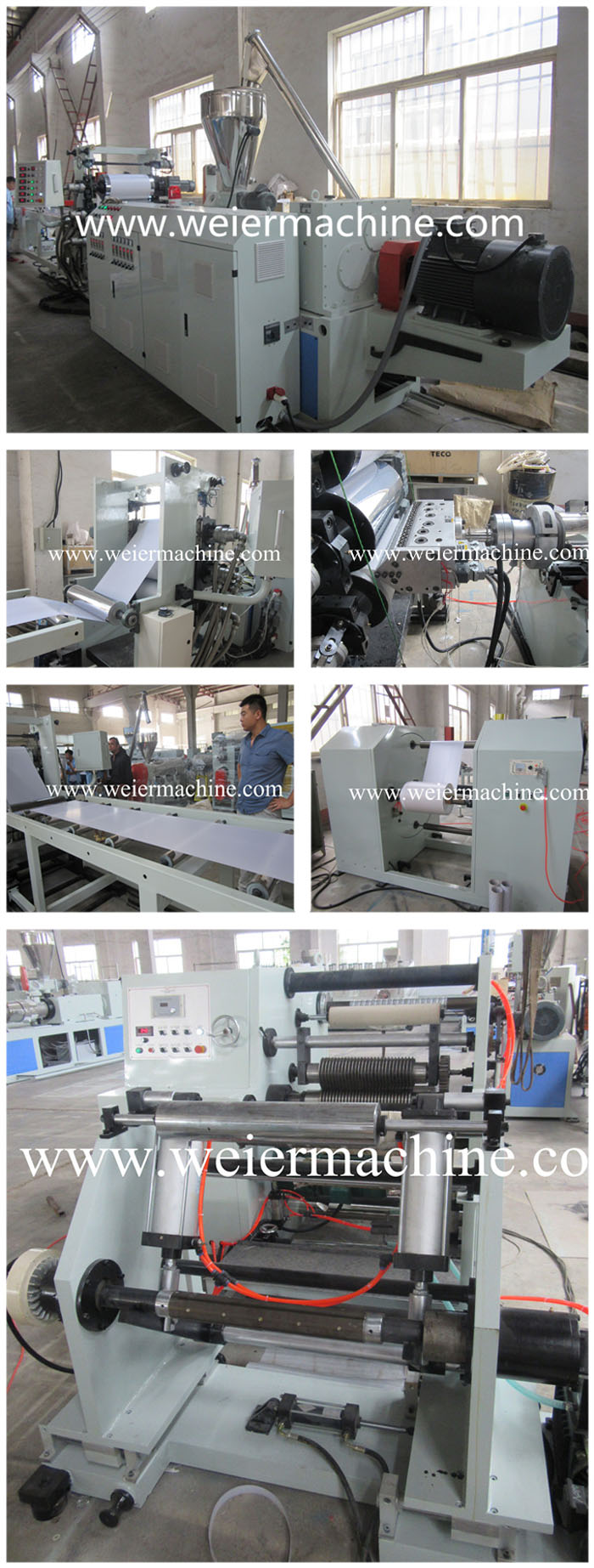 PVC Edge Banding Extrusion Line with Slitting Machine 600mm