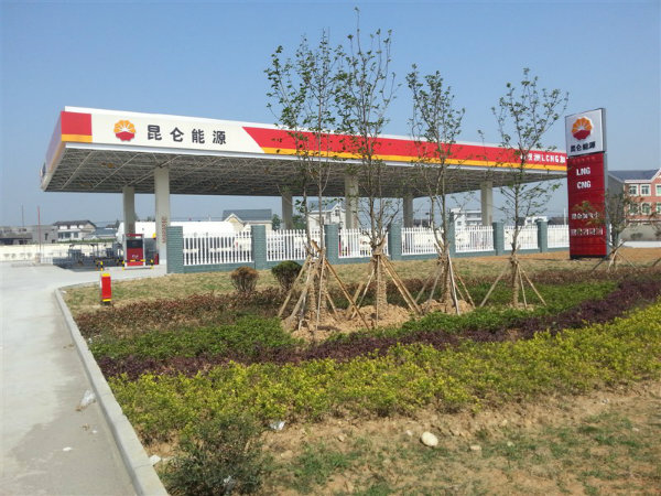 Prefabricated Gas Station Steel Frame Canopy