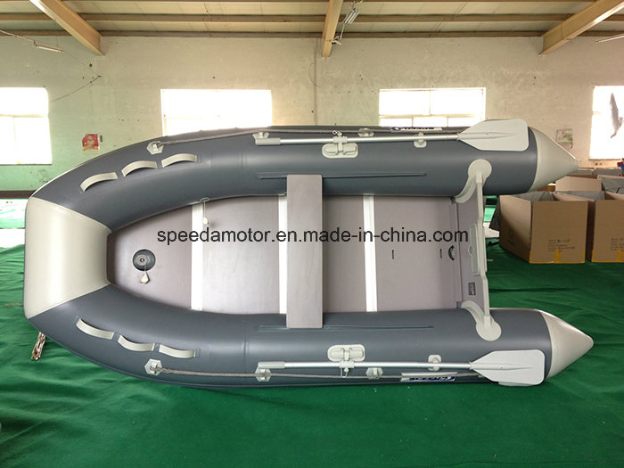 Hot Sale Grey Color Inflatable Motor Boat for Fishing