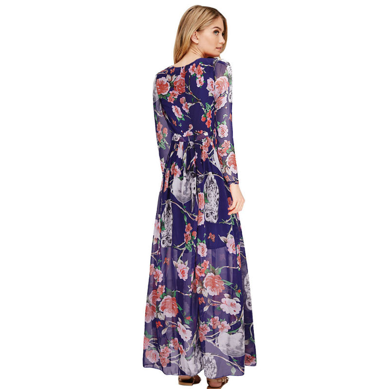 European Women's Summer Sexy Printed Maxi Dress