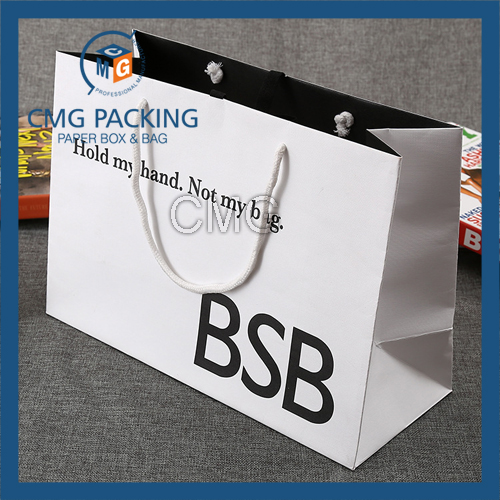 High Glossy Black Printing Handle Paper Bag (DM-GPBB-154)