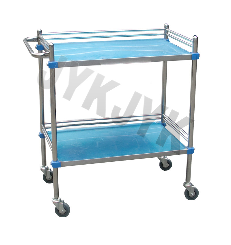 Stainless Steel Treatment Trolley with Two Shelves