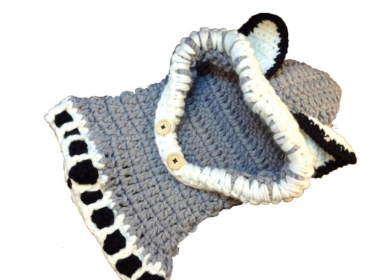 Warm Winter Kids Crochet Knitted Caps Coif Hood Fox Scarf Earflap Beanies Hat (HW602)