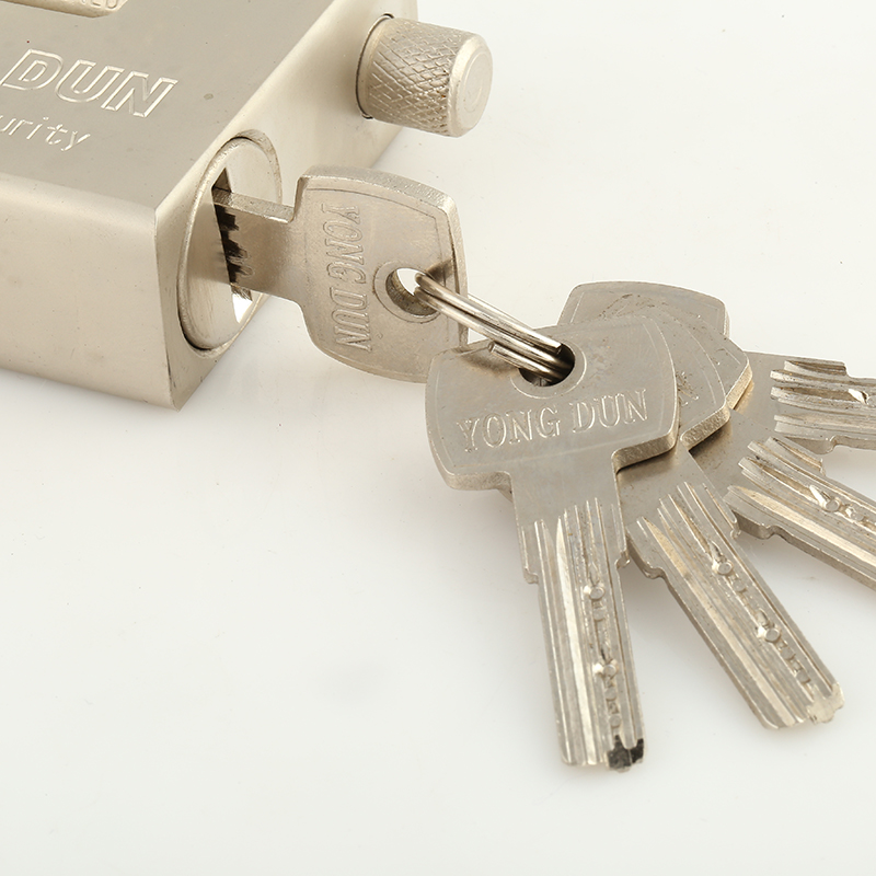 Hardened Solid Steel Rectangular Padlock with 4 Computer Key