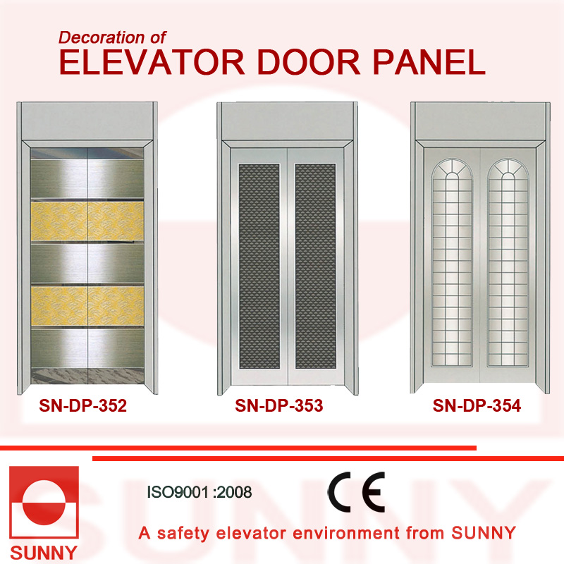 Concave Golden Stainless Steel Door Panel for Elevator Cabin Decoration (SN-DP-349)