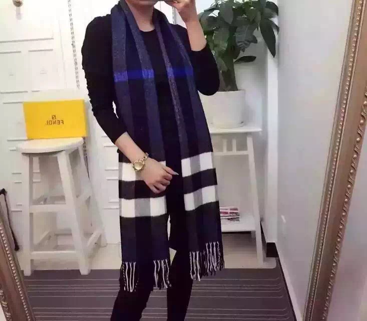 Cashmere Wool Yarn Dyed Stripe Scarf