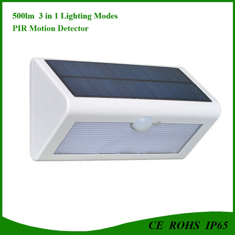 IP65 Outdoor Solar Garden Wall Light with PIR Motion Sensor