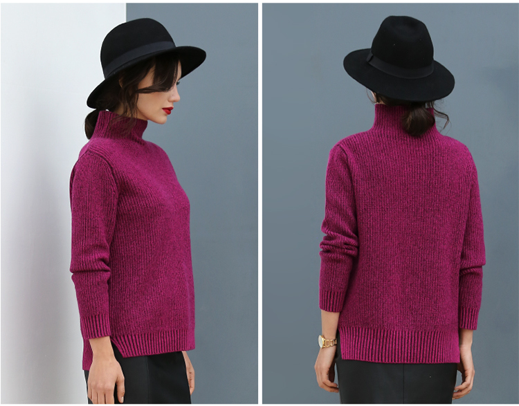 Best Selling Product Women High Neck Pullover Cashmere Sweater with Best Quality