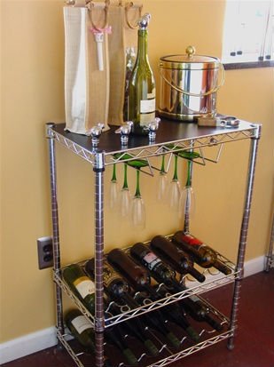 Mini Adjustable Chrome Flat Wine Rack for Home (WR603590A3R)