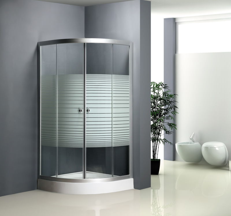 4mm Stripe Glass Sector Shower Enclosure (ADL-8012C)