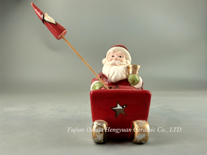 LED Lighted Ceramic Crafts for Christams, Santa Claus for Christmas Decoration