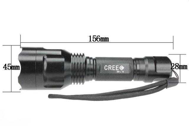 1, 200 Lumens CREE Xml-T6 LED Waterproof Flashlight