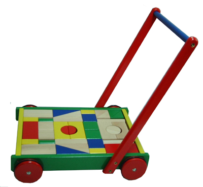 Wooden Blocks Cart with 36PCS Blocks (80024)