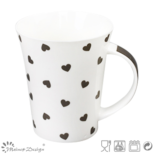 12oz Ceramic Mug with Heart Decal Hot Selling