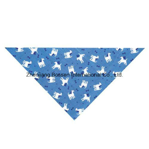 OEM Produce Customized Logo Printed Promotional Cotton Triangle Pet Scarf