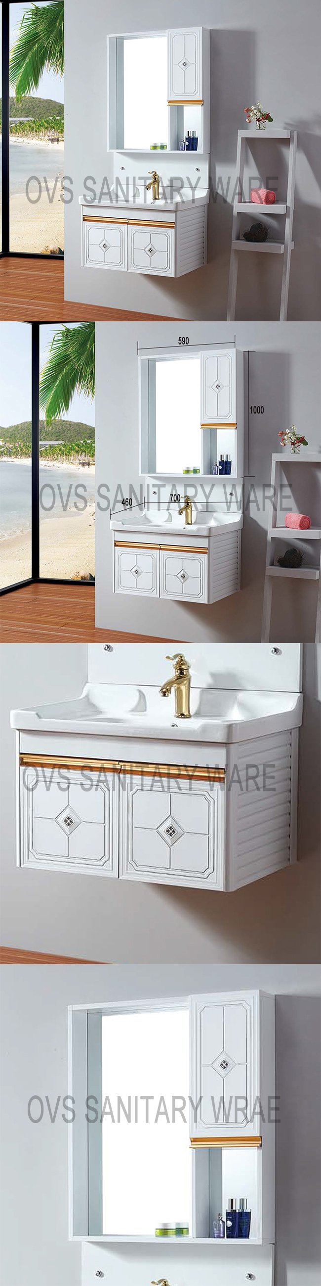 Wall Mounted Vanity /Aluminum Bathroom Cabinet with Basin