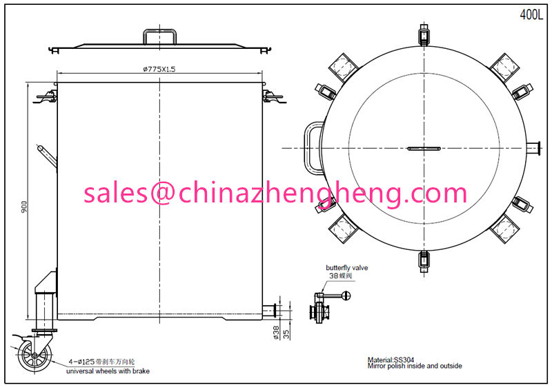 Stainless Steel Movable Storage Tank