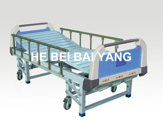 (A-44) -- Movable Three-Function Manual Hospital Bed with ABS Bed Head