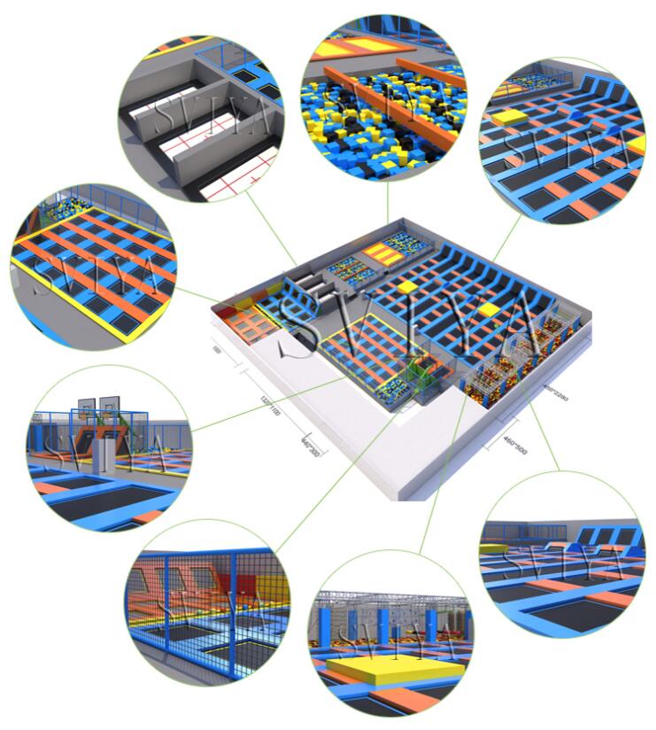 Galvanized Pipe Fitness Equipments Indoor Jump Best Grand Trampoline